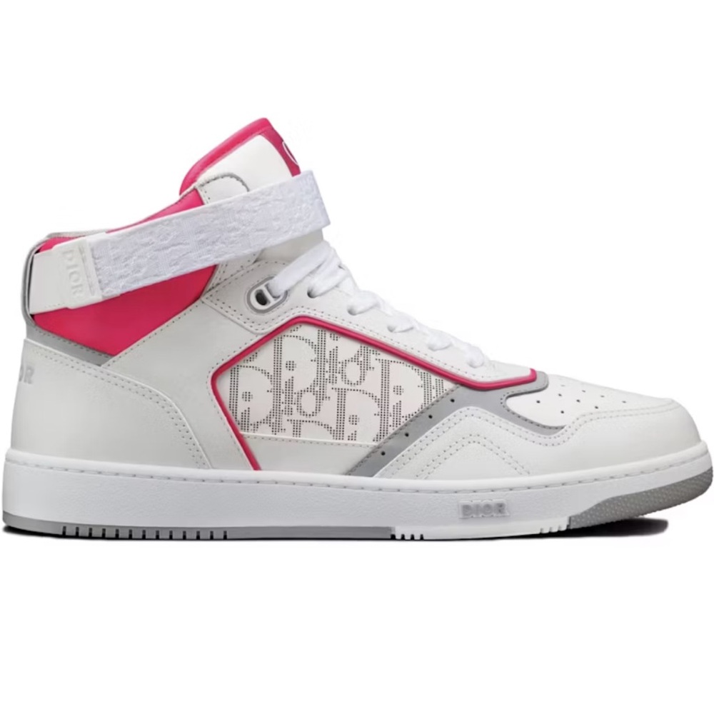 Dior B27 High-Top Sneakers in White and Pink